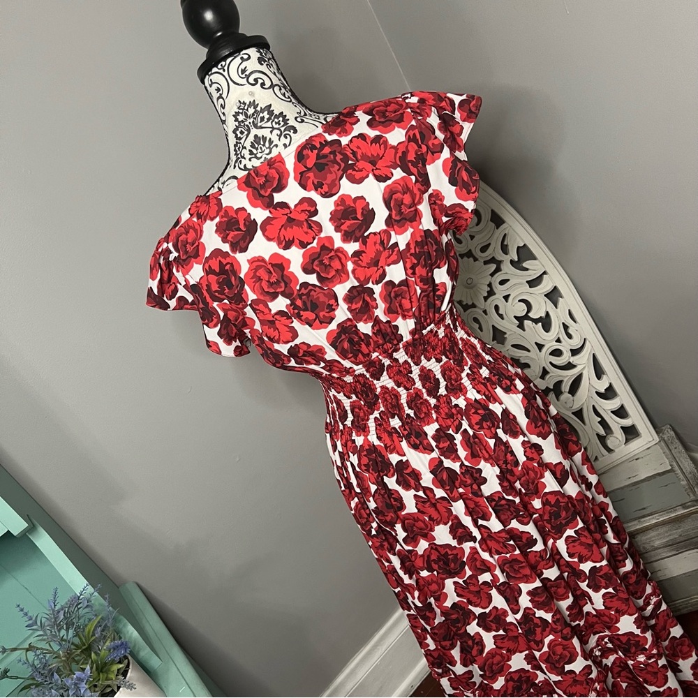 Wayward Fancies Ruffle Sleeve Floral Midi Dress Size Small Boho Cottage Core - Picture 10 of 14